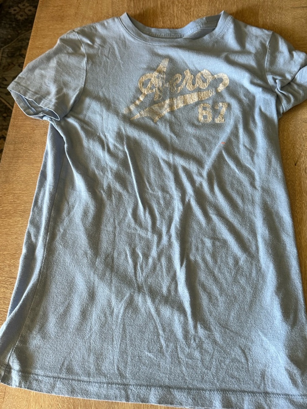 Aeropostale Light Blue Short Sleeve Tee with White Logo